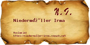 Niedermüller Irma névjegykártya