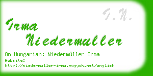 irma niedermuller business card